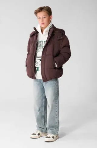 Shoeby winter pufferjas donkerbruin, foto 3