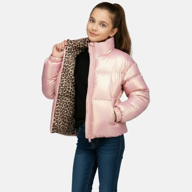 Cars winterjas met panterprint roze Roze/bruin/beige