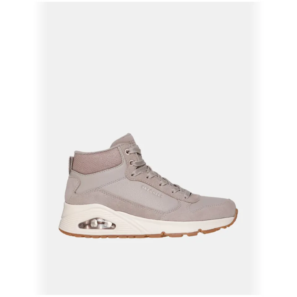 Skechers Uno Stacre hoge sneakers taupe