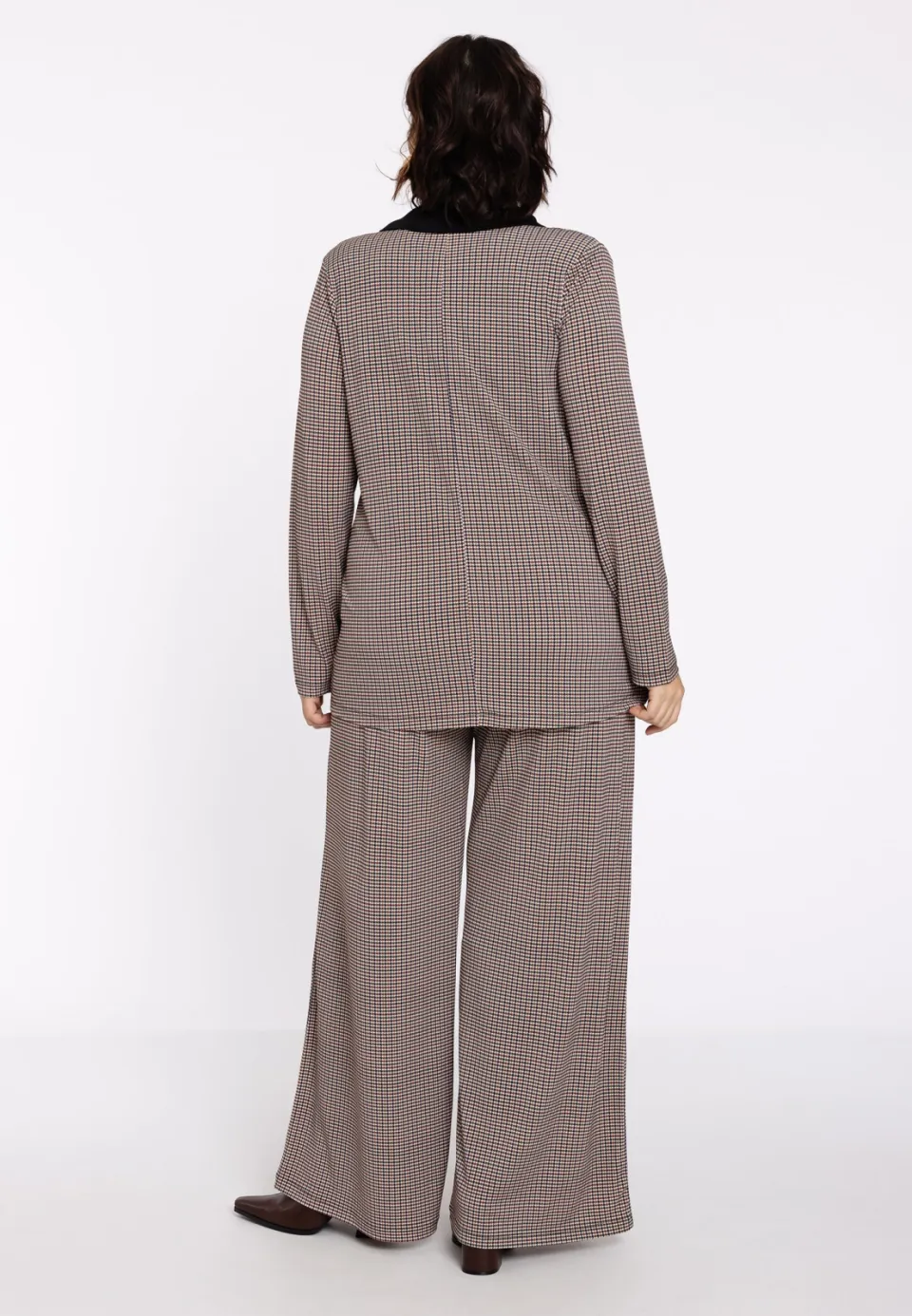 Yoek Camilla loose fit broek geruit bruin/zwart, foto 3