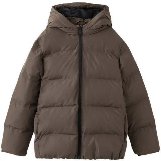 Mango Kids gewatteerde winterjas donkerbruin