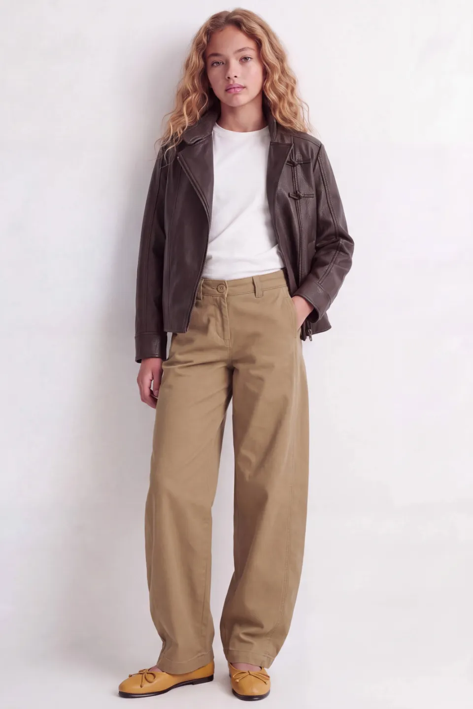 JJXX GIRL barrel casual broek lichtbruin, foto 5