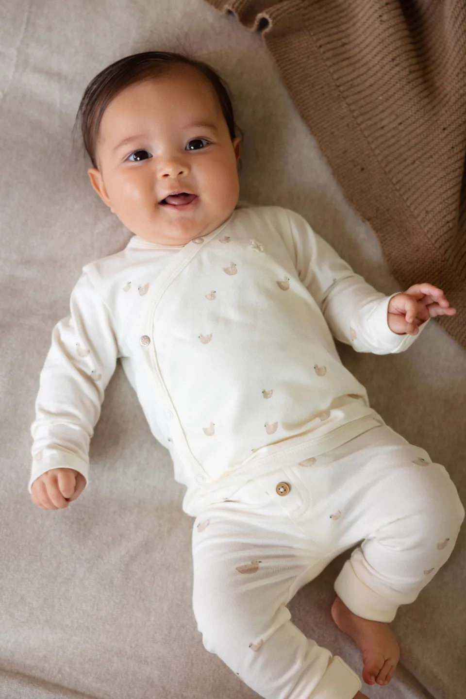 Noppies baby longsleeve ecru met all-over print, foto 8