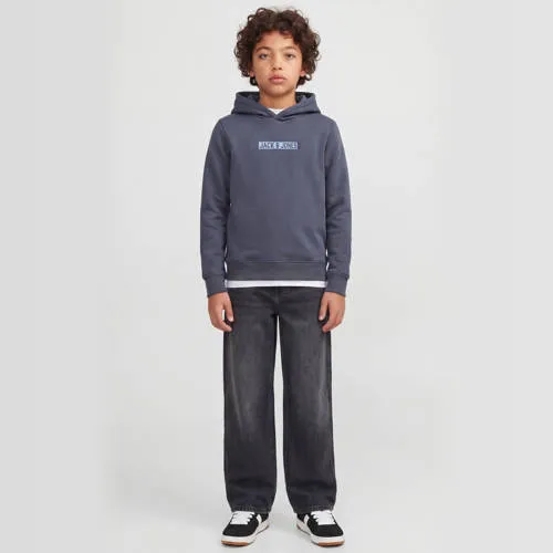 Jack & Jones JUNIOR hoodie met logo - grijsblauw, foto 4