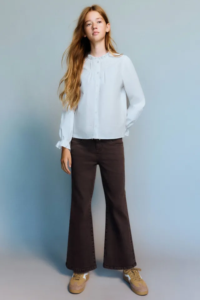Mango Kids flared jeans met studs donkerbruin
