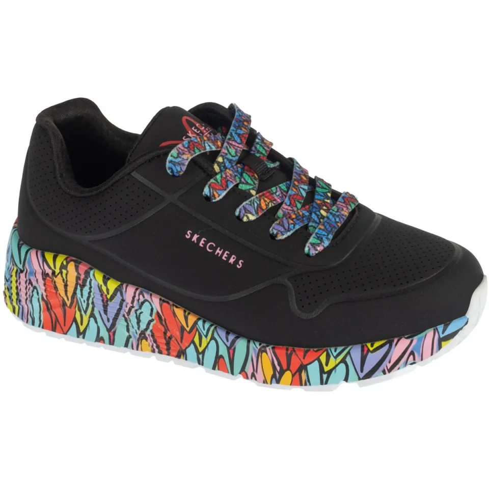 Skechers Uno Lite Subtle Love lage sneaker zwart, foto 3