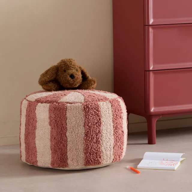 NOUS Kids poef Circus rood/naturel, foto 2