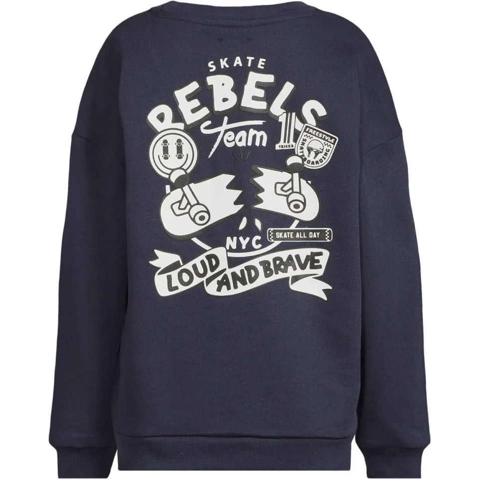 Orange Stars sweater met backprint - donkerblauw, foto 3
