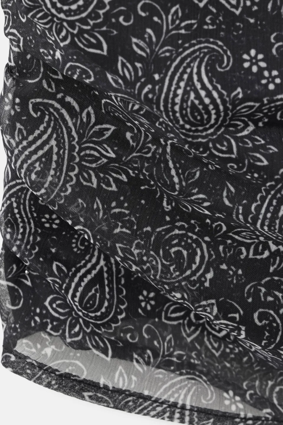 Mango Teen cropped blousetop met paisley zwart, foto 4
