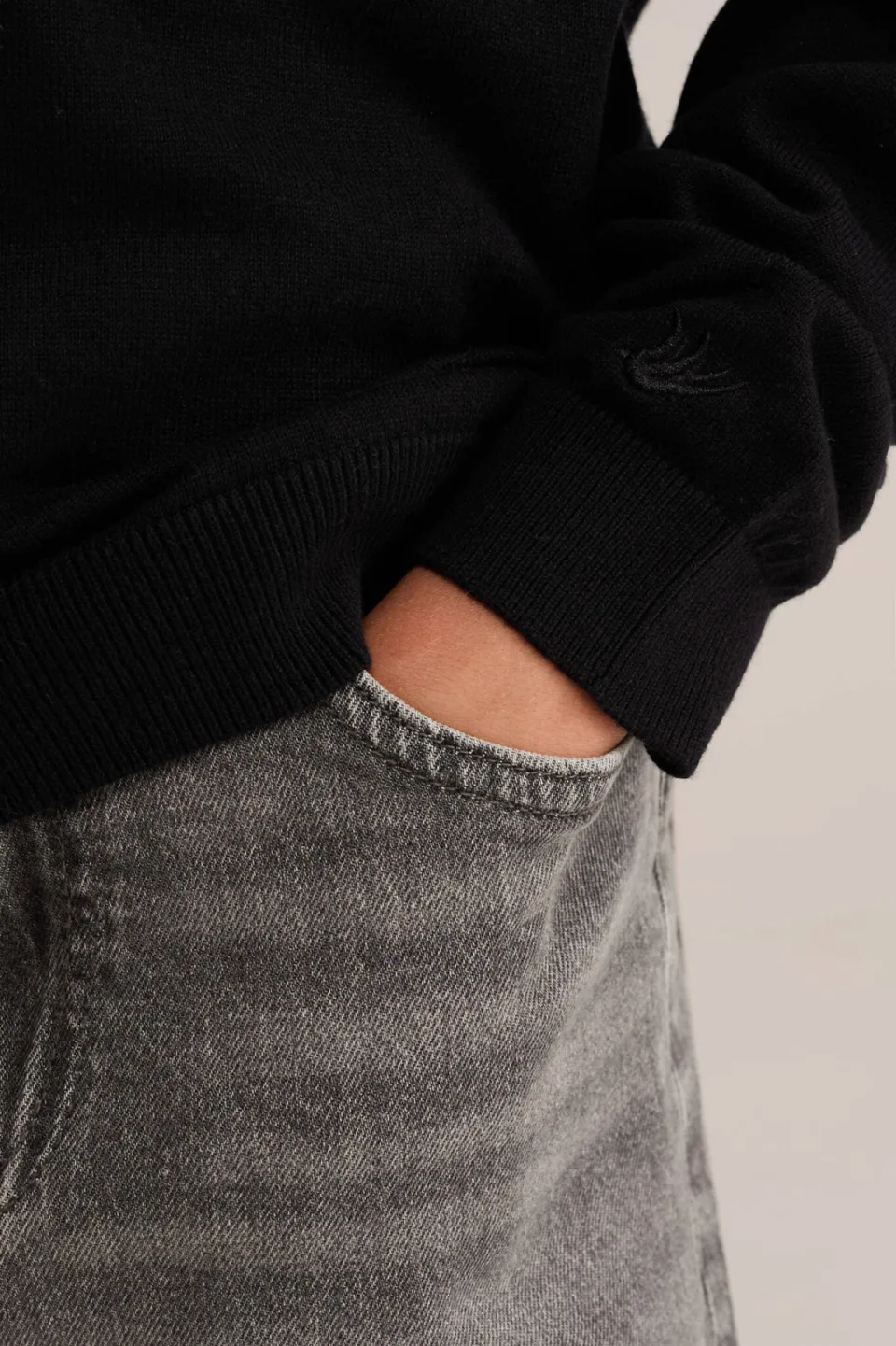 WE Fashion katoenen trui - zwart, foto 4