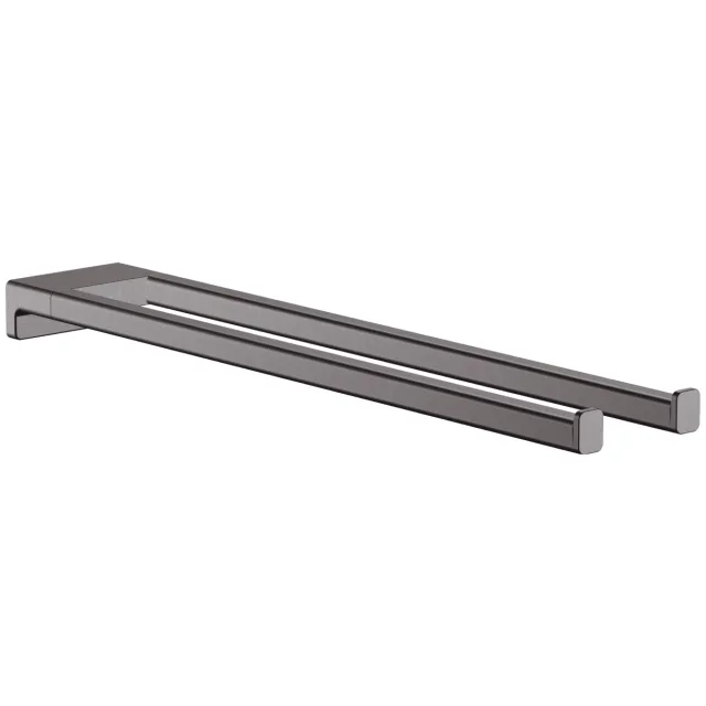 Hansgrohe Handdoekhouder 2-lids AddStoris HansGrohe Geborsteld Zwart Chroom