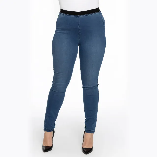 Yoek high waist skinny jegging DENIM light denim Blauw