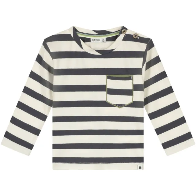 Babyface longsleeve gestreept antraciet Antraciet/offwhite