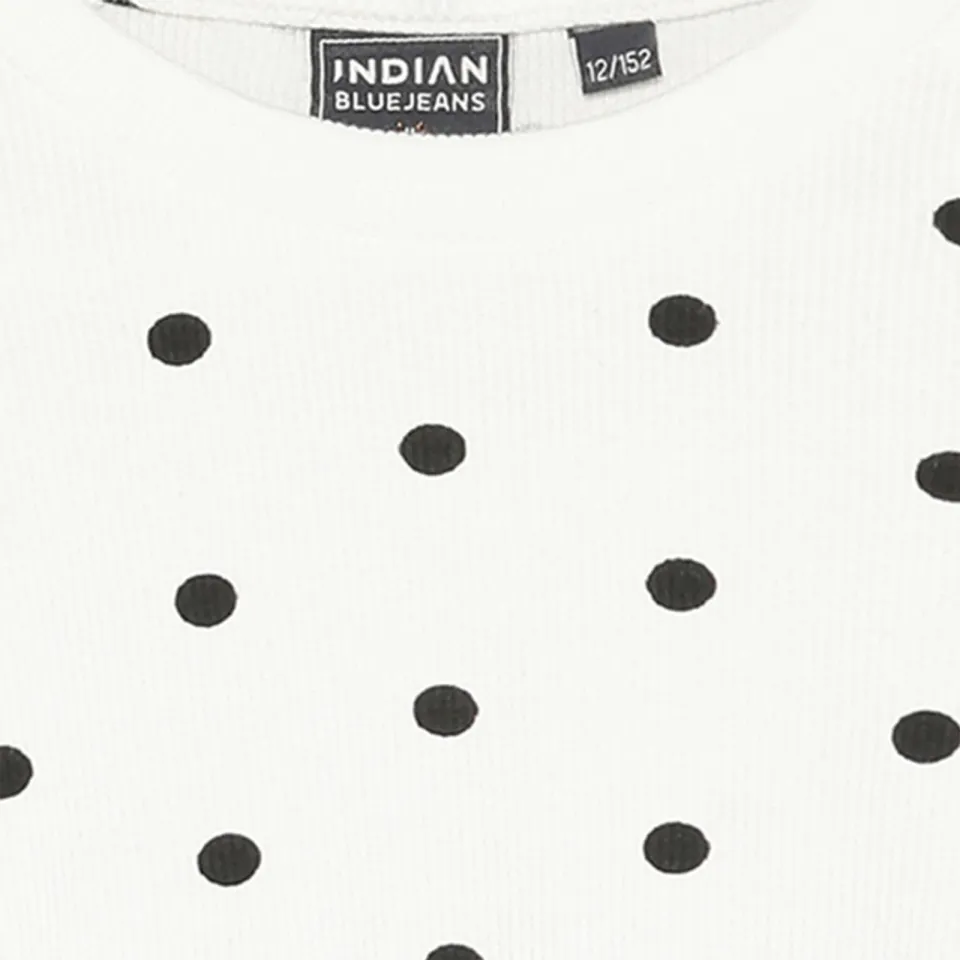 Indian Blue Jeans aansluitende longsleeve met stippen wit, foto 6