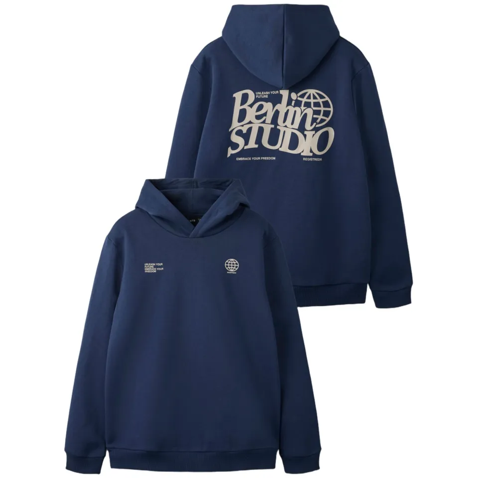 LMTD hoodie met backprint - donkerblauw, foto 2