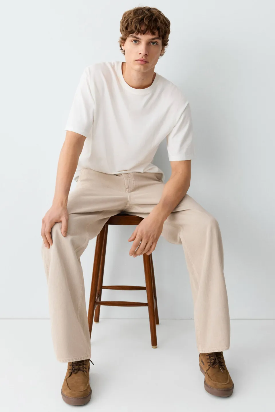 Mango TEEN regular fit straight leg jeans - beige, foto 7
