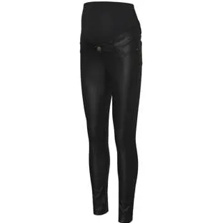 Mamalicious low waist zwangerschaps slim fit jeans zwart Dames Imitatieleer-32