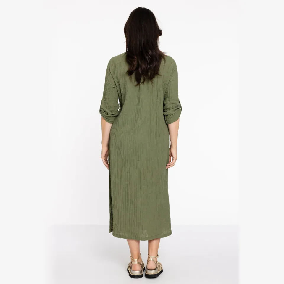 Yoek lange blousejurk groen, foto 4