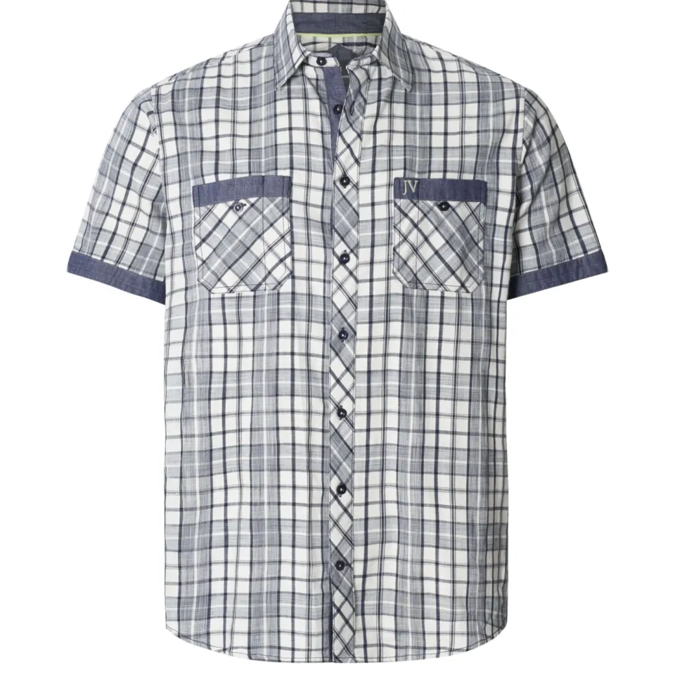 Jan Vanderstorm +FIT Collectie regular geruit casual overhemd Plus wit, foto 2