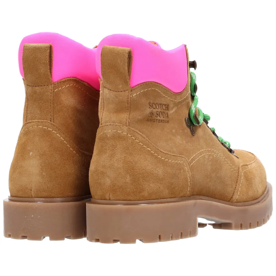 Scotch & Soda Toby suède veterboots met profielzool - beige/roze, foto 3