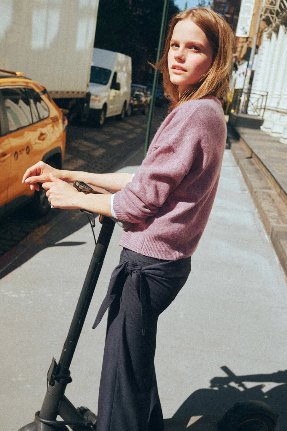 Mango TEEN oversized gebreide trui - donkerroze, foto 6