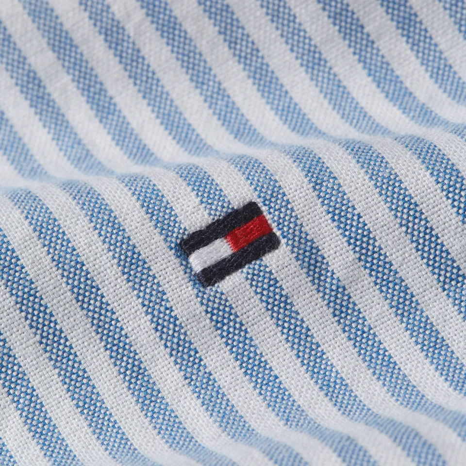 Tommy Hilfiger gestreepte regular oxford overhemd blauw, foto 8