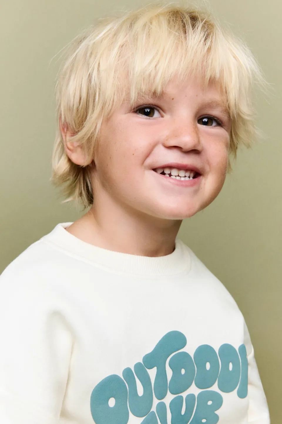 Mango Kids rechtvallende sweater met tekst - ecru, foto 6