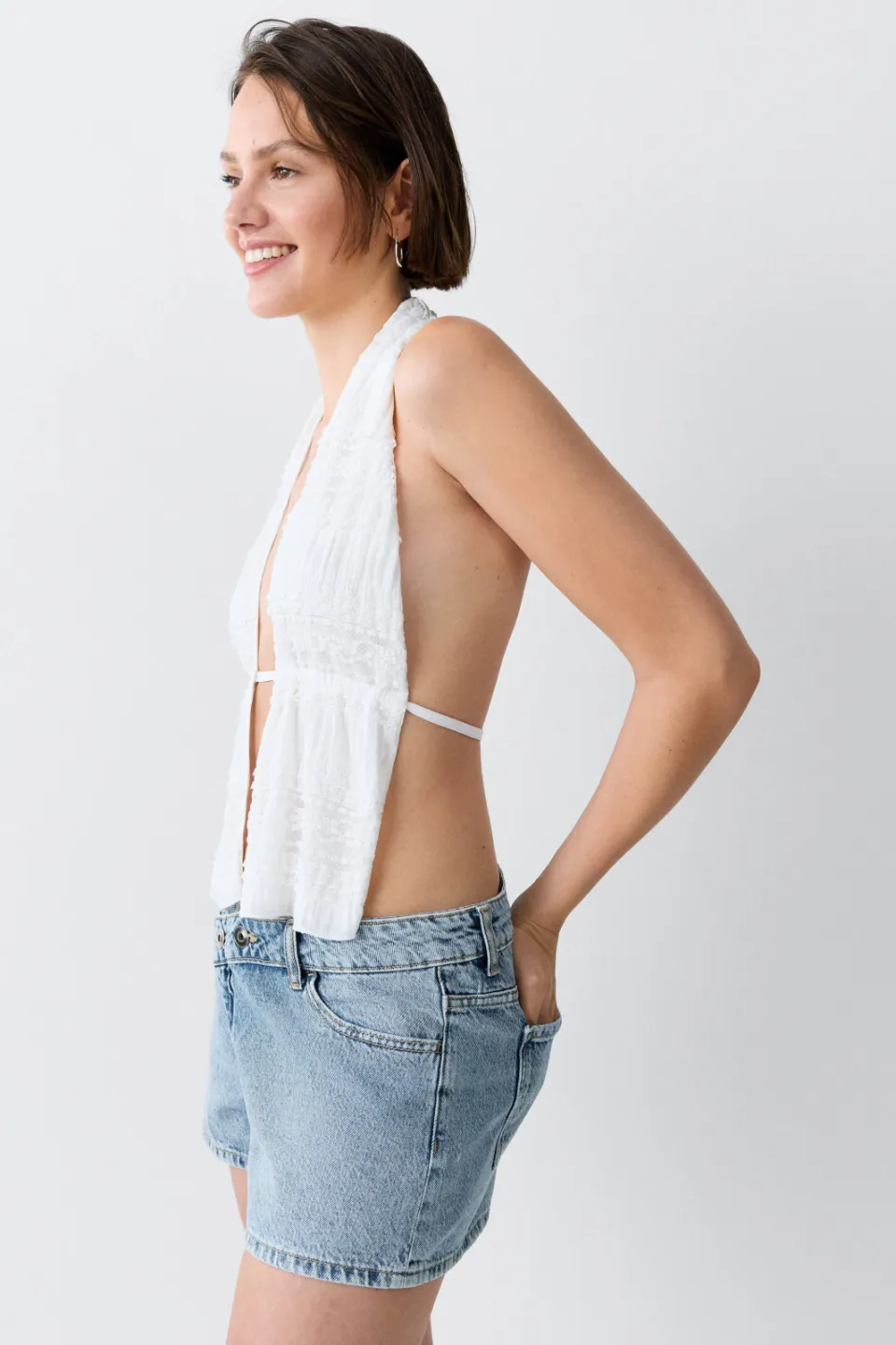 Mango Teen jeansshort lichtblauw light blue denim, foto 5