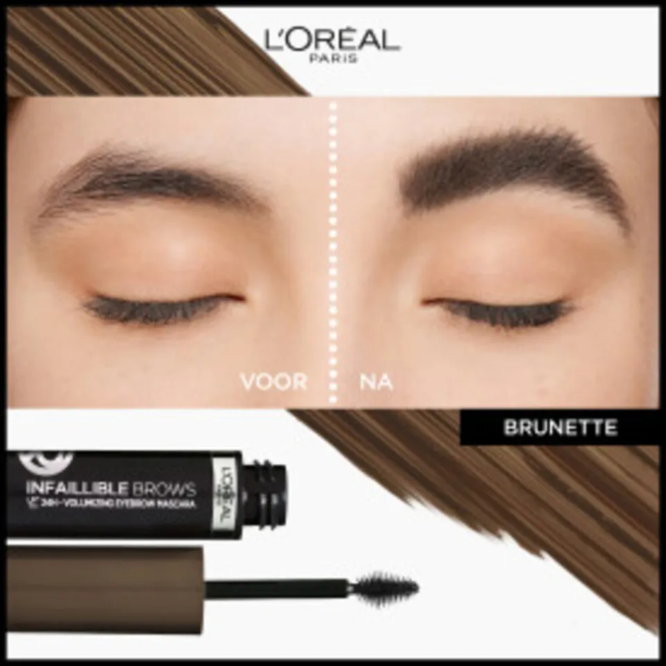L'oréal Infaillible up to 24H Brow Mascara 3.0 Brunette bruin, foto 3