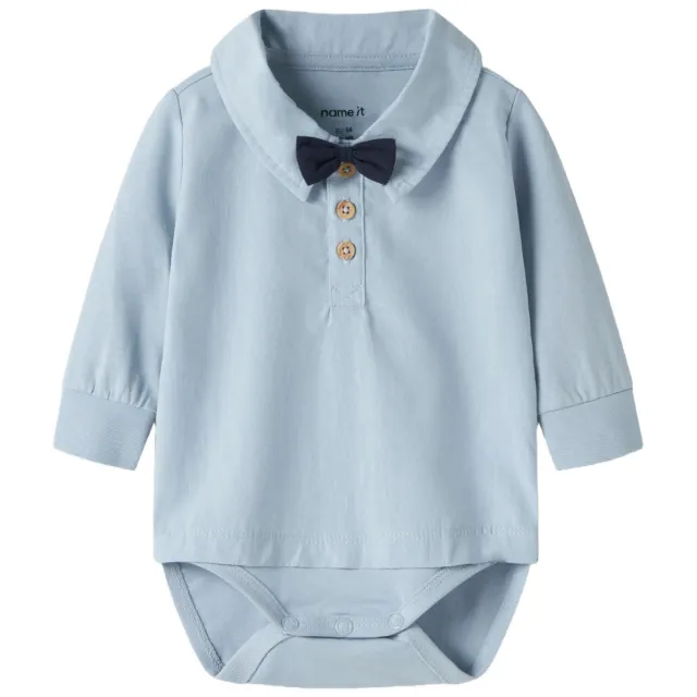NAME IT BABY katoenen romper - lichtblauw