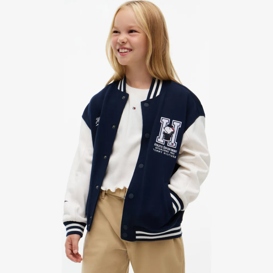 Tommy Hilfiger x Peanuts Snoopy bomberjack donkerblauw wit Donkerblauw/wit