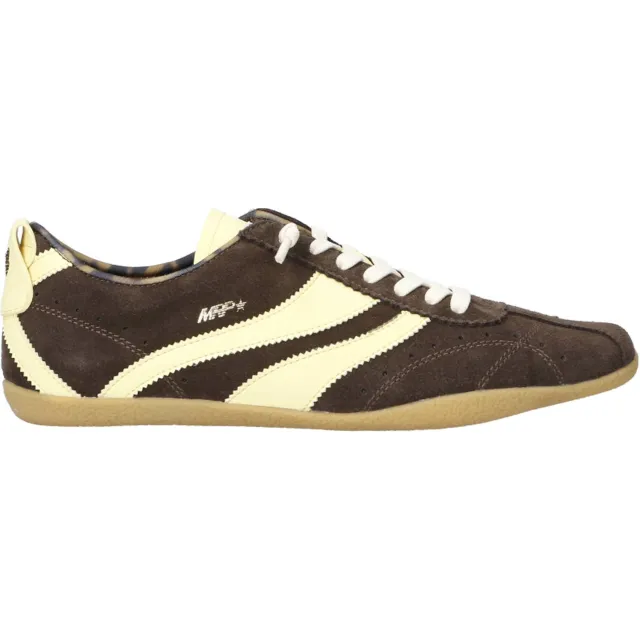 Mrp suède sneakers donkerbruin/geel