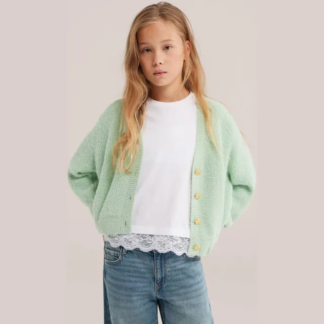 WE Fashion gebreid vest - mintgroen