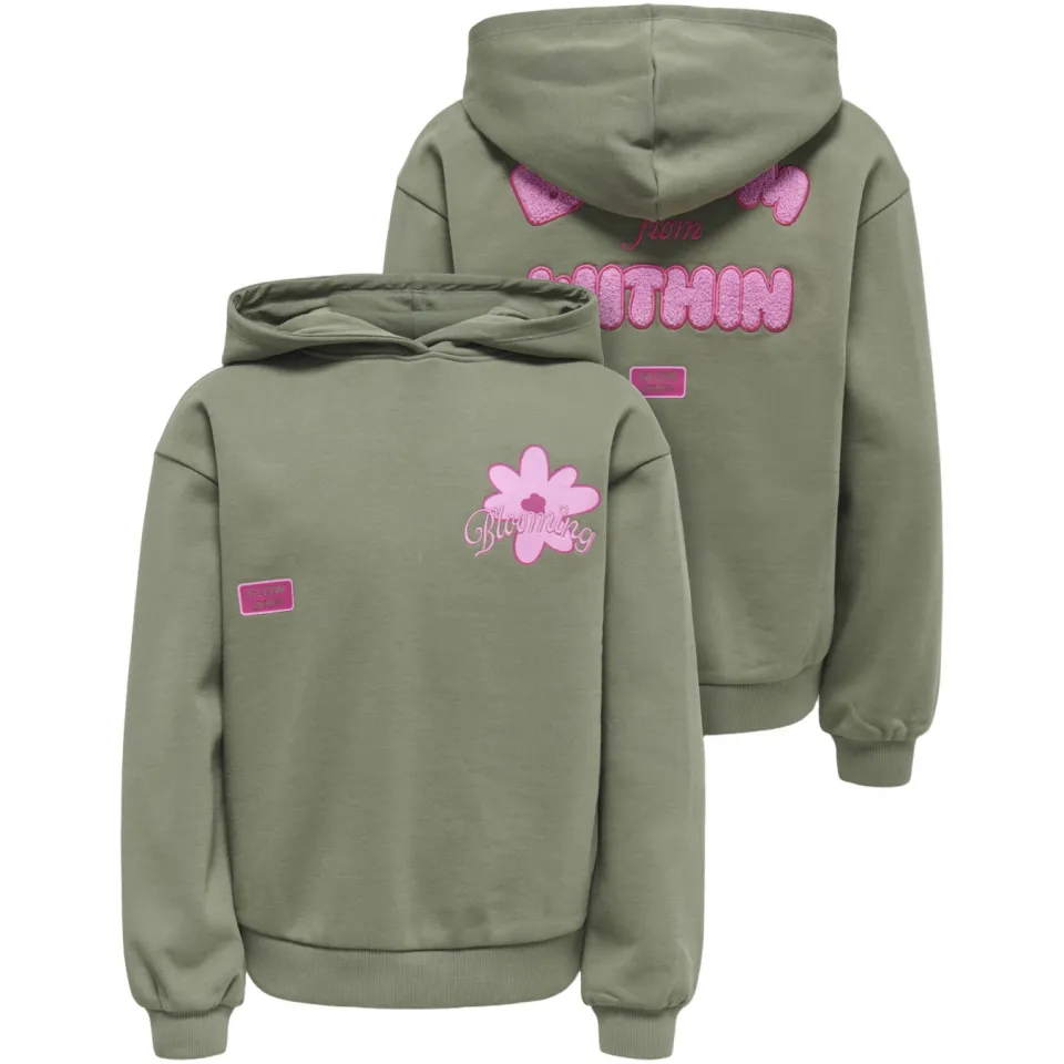 KIDS ONLY GIRL hoodie met backprint - olijfgroen, foto 2