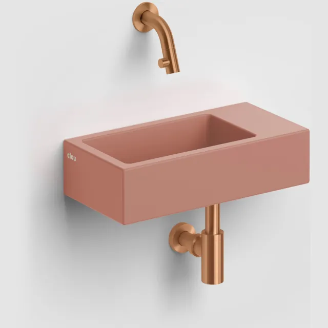 Clou Flush Fontein Zonder Kraangat Mat Roze Keramiek 36 cm
