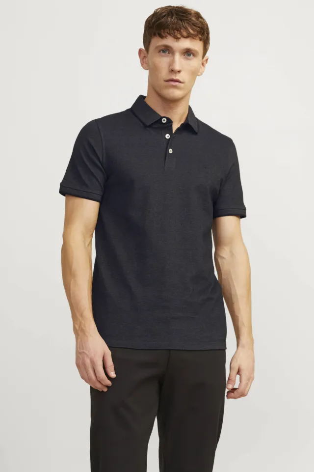 Jack & Jones ESSENTIALS slim fit polo JJEPAULOS antraciet