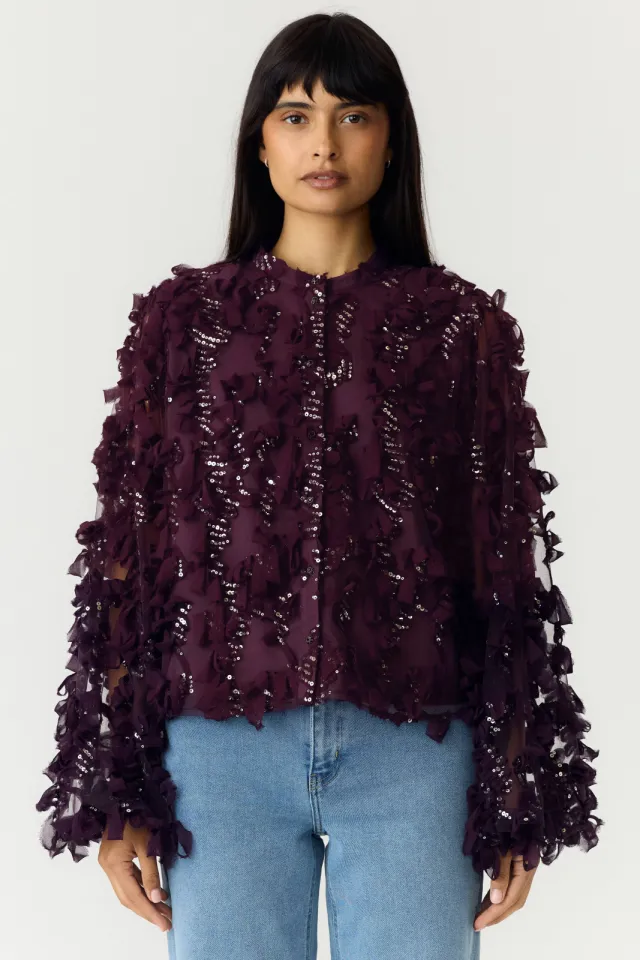 Y.A.S. Yasabelone blouse donkerpaars paars, foto 4