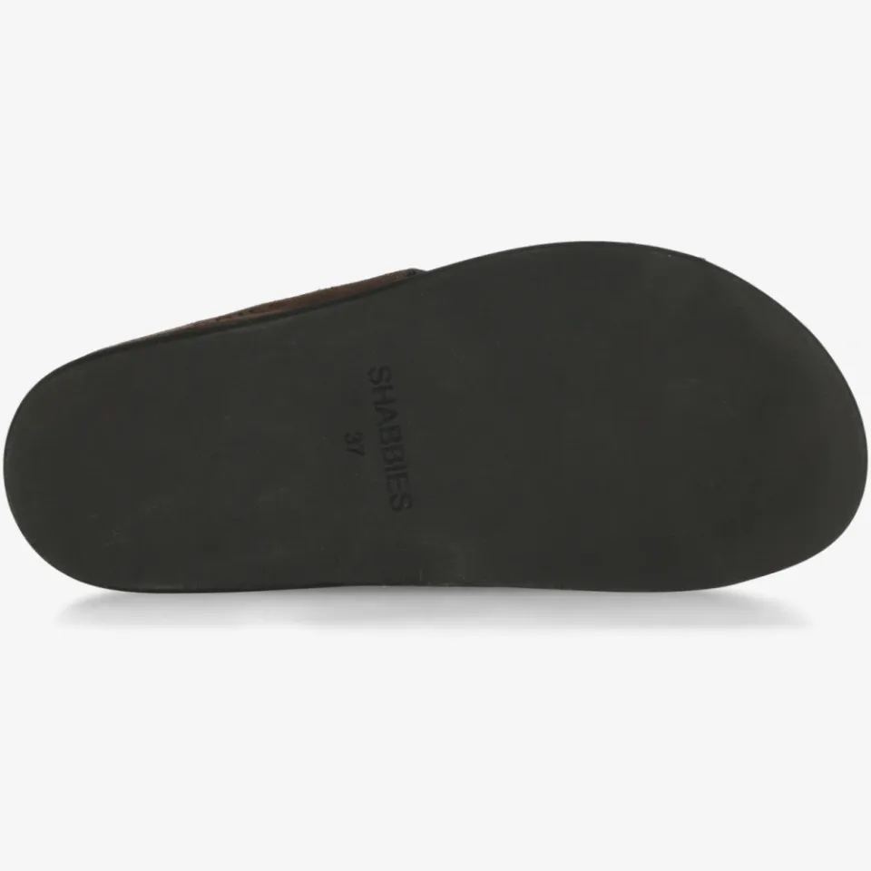 Shabbies Amsterdam Inga Close slipper Suède Donkerbruin, foto 5