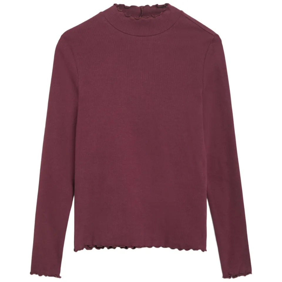 S.Oliver longsleeve met opstaande kraag bordeauxrood, foto 2