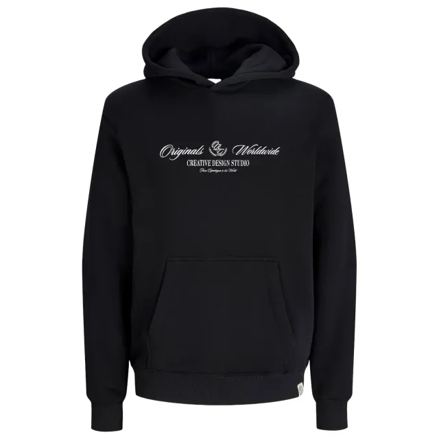 Jack & Jones JUNIOR hoodie met logo - zwart
