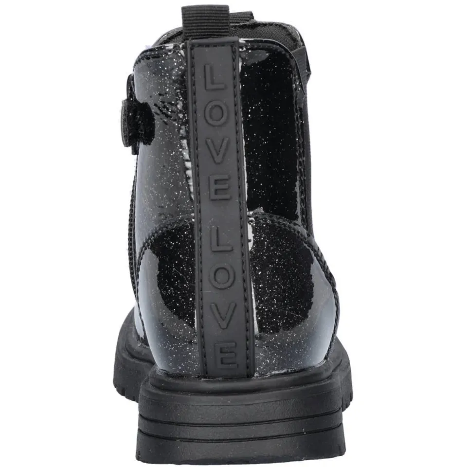 Nelson Kids lak chelsea boots met glitters zwart, foto 6