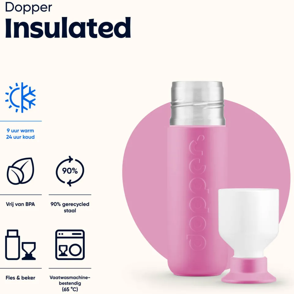 Dopper Insulated thermosfles pelican pink, foto 2