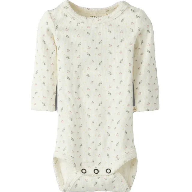 Lil' Atelier BABY romper wit/roze/groen
