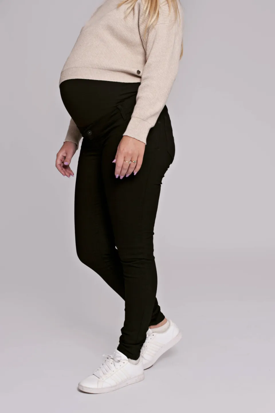 LOVE2WAIT high waist zwangerschaps skinny jeans black denim, foto 4