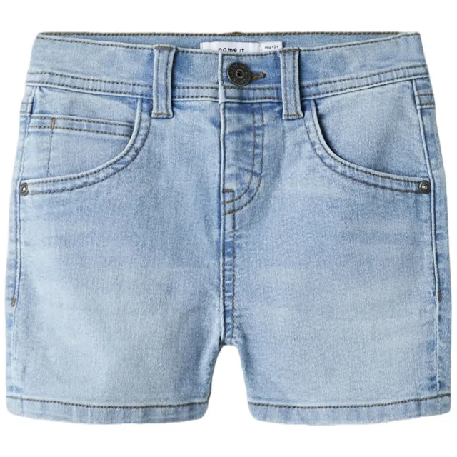 NAME IT MINI straight denim jeansshort lichtblauw Light blue denim