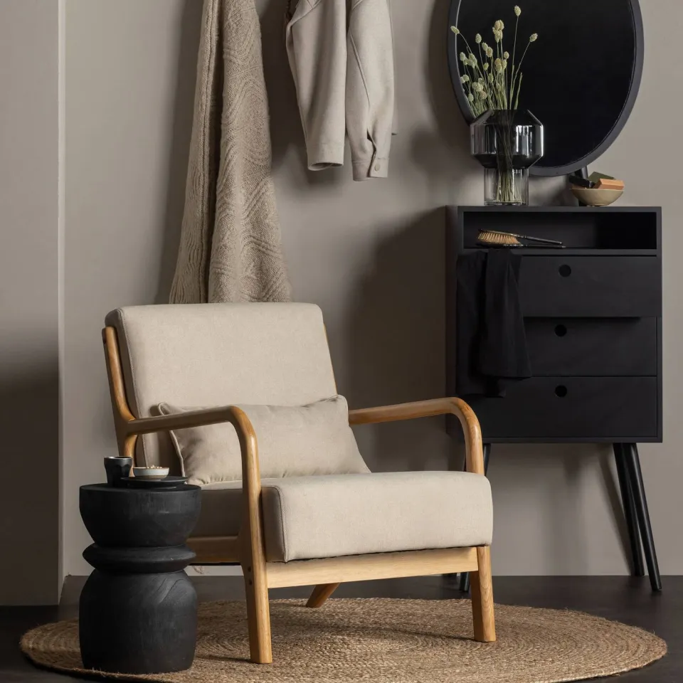WOOOD Mark Fauteuil - Chenille - Bruin - 75x67x82, foto 5