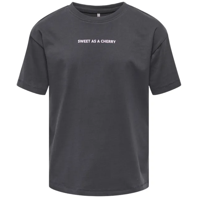 Only KIDS ONLY GIRL oversized t-shirt met backprint antraciet