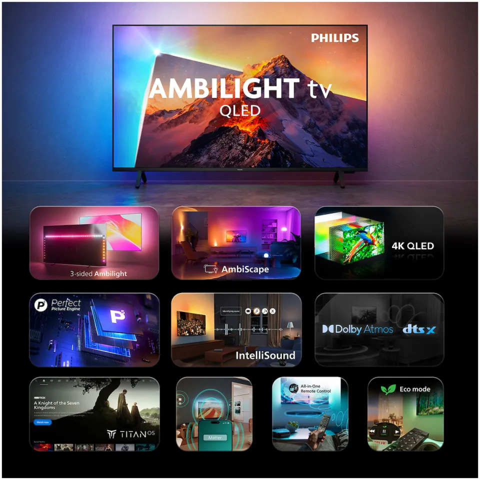 Philips 65PQS8601 qled-tv zwart, foto 4