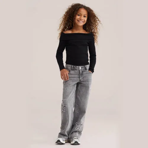 WE Fashion off shoulder gebreide top zwart, foto 3