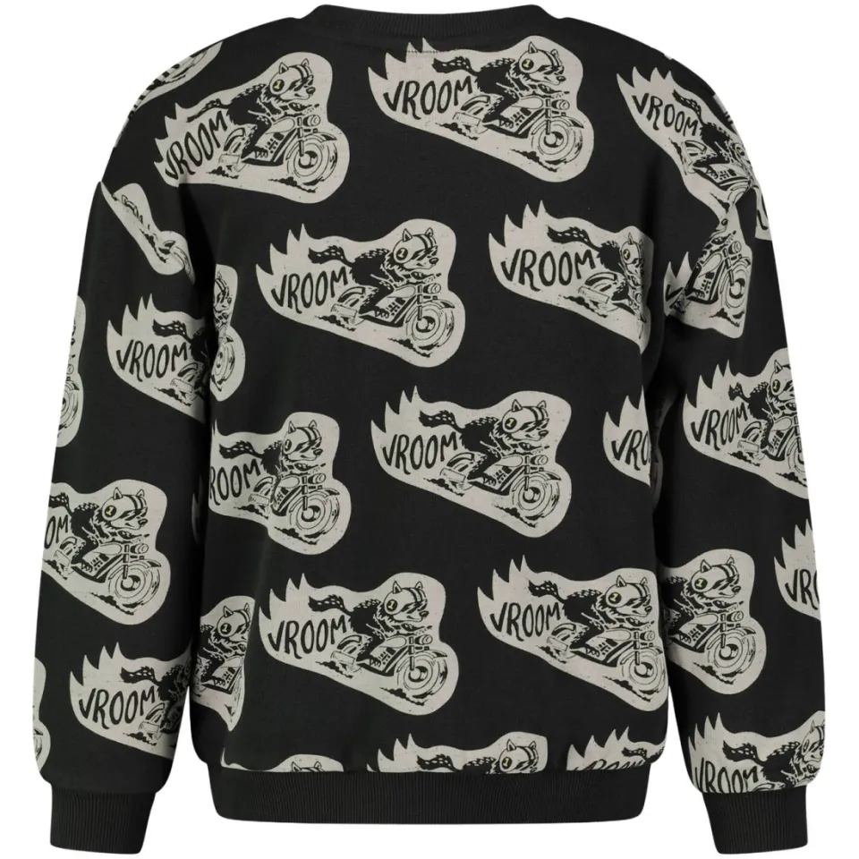Sturdy junior oversized sweater met print - antraciet/offwhite, foto 3